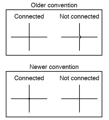 Electrical diagramming intersection conventions